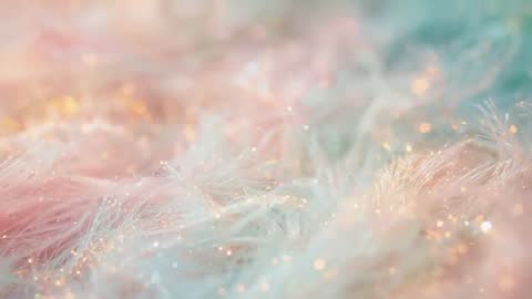 Shimmering Pastel Faux Fur Sparkling and Shifting Color in Slow Motion Macro Texture