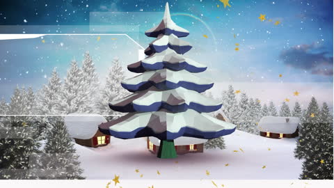 Christmas Tree in Animated Winter Wonderland