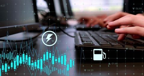 Financial Data Analysis with Technology Symbols - Download Free Stock Images Pikwizard.com
