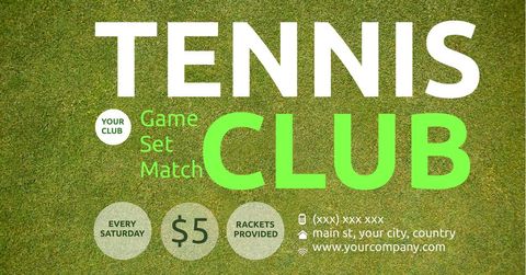 Tennis Club Membership Promotion with Grass Background - Download Free Stock Templates Pikwizard.com
