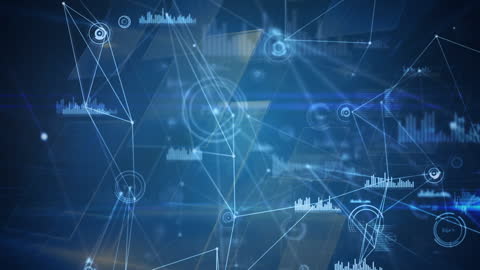 Abstract Digital Network Interface with Data Graphics