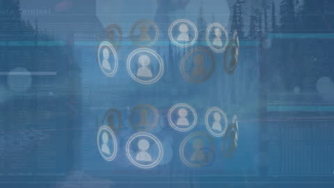 Abstract Technology Network with Digital Connection Icons