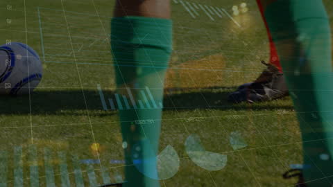 Financial Data Overlayed on Soccer Players in Training