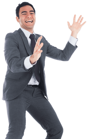 excited biracial businessman celebrating on transparent background - Download Free Stock Videos Pikwizard.com