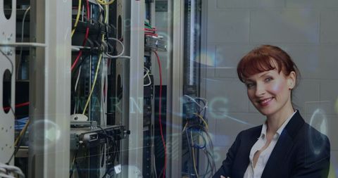 Female Engineer Confidently Works in High-Tech Server Room - Download Free Stock Images Pikwizard.com