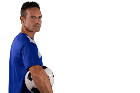 hispanic footballer holding soccer ball on transparent background - Download Free Stock Videos Pikwizard.com