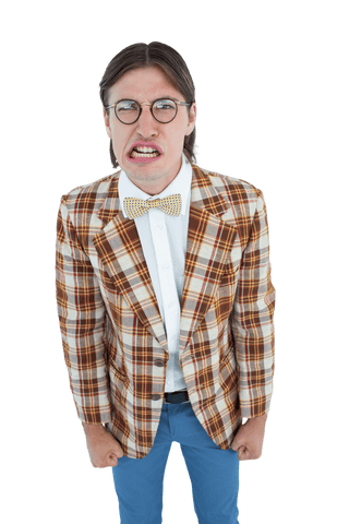transparent angry geeky hipster expressing frustration - Download Free Stock Videos Pikwizard.com