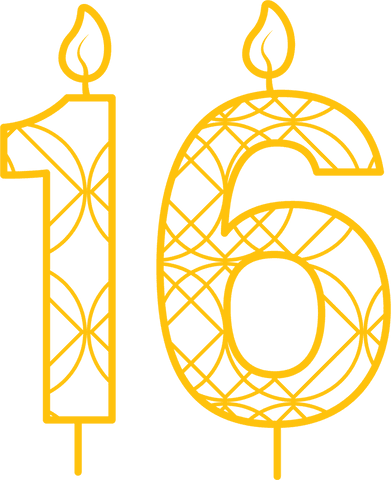 yellow transparent lantern pattern 16th birthday candle illustration - Download Free Stock Videos Pikwizard.com