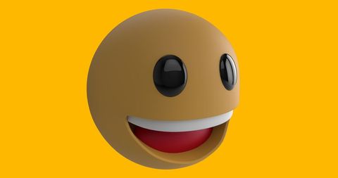 Laughing Emoji with Joyful Expression and Gold Confetti - Download Free Stock Images Pikwizard.com