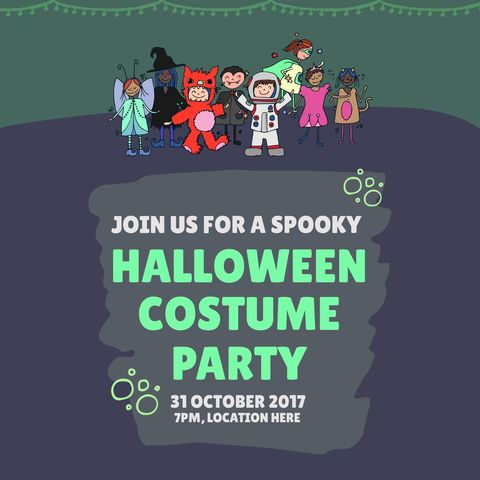 Vibrant Halloween Costume Party Invitation Design - Download Free Stock Templates Pikwizard.com