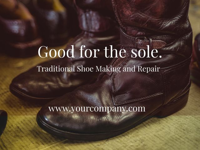 Vintage leather cowboy boots exemplify high-quality traditional shoe making and repair craftsmanship. Suitable for promoting cobbler services, artisanal shoe repair businesses, and advertisements or content related to vintage fashion, durable footwear, and heritage craftsmanship. Main text highlights the timeless value of well-maintained footwear.