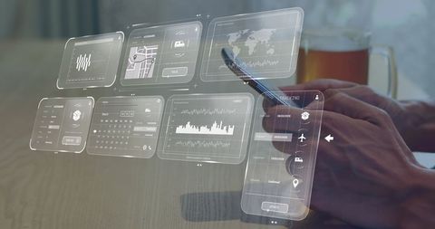 Augmented Reality Interface Data Visualization on Smartphone - Download Free Stock Images Pikwizard.com