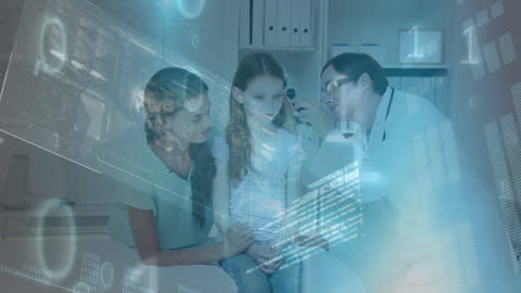 Futuristic Healthcare Consultation with Digital Interface