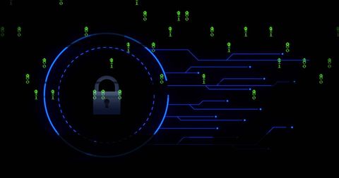 Cybersecurity Digital Padlock with Binary Code - Download Free Stock Images Pikwizard.com