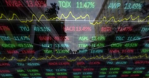 colorful financial data charts overlay urban cityscape - Download Free Stock Images Pikwizard.com