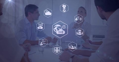 Global Business Team Analyzing Data with Futuristic Network Overlay - Download Free Stock Images Pikwizard.com