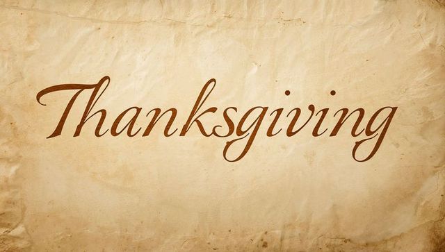 Vintage Thanksgiving Calligraphy on Weathered Parchment Background for Holiday Design