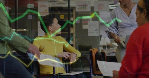 Inclusive Business Meeting with Innovative Technology and Data Analysis