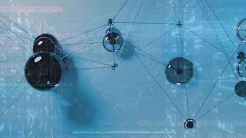 Futuristic Network and Drone Technology Illustration