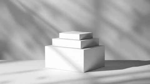 Minimalist Rotating White Boxes in Geometric Abstract