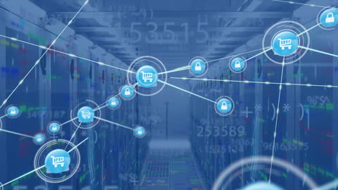 Digital Icon Network over Data Center Server Rack