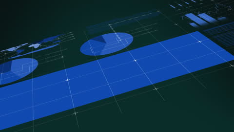 Dynamic Data Animation on Black Background with Global Interface