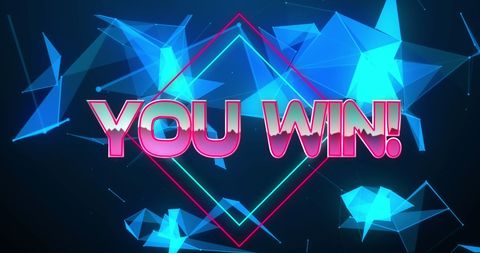 Vibrant Neon Winning Celebration Glowing Text