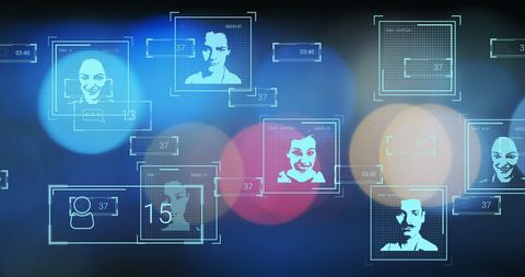 Biometric scanning interface with data analysis layout