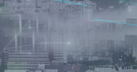 Cityscape Integrated with Digital Data Visualizations - Download Free Stock Images Pikwizard.com
