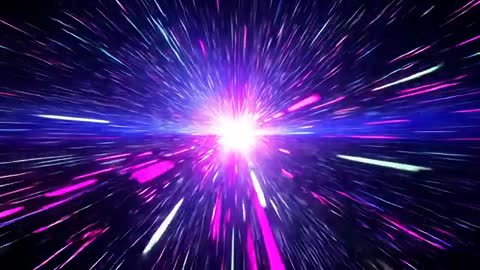 Hyperspace Journey Through Luminous Cosmic Tunnels