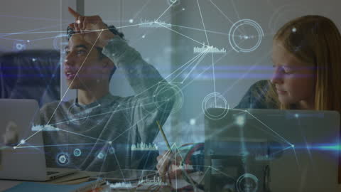 Children Immersed in Digital Learning with Data Network Overlay