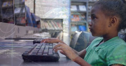 Young Girl Engages in Online Learning in Classroom - Download Free Stock Images Pikwizard.com