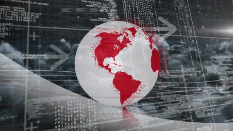 Digital Globe with Data Analytics Overlay