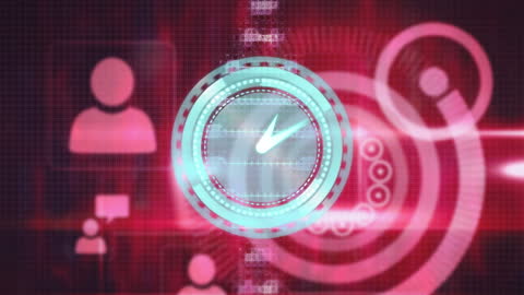 Futuristic Digital Interface with DNA Strand and Clock Animation