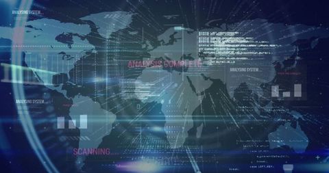futuristic digital interface with world map and data overlays - Download Free Stock Images Pikwizard.com