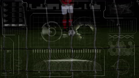 Soccer Player with Futuristic Digital Interface