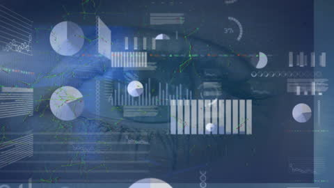 Digital Data Analysis Overlay with Businessman Data Insight