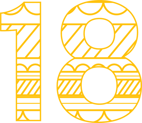 Transparent Yellow 18 Decimal Number with Intricate Patterns - Download Free Stock Videos Pikwizard.com