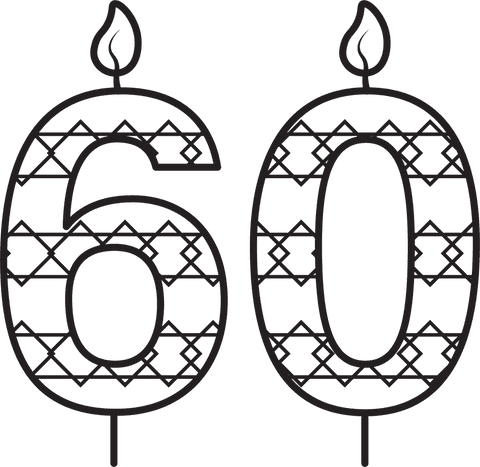 Vintage Pattern 60th Birthday Candle on Transparent Background - Download Free Stock Videos Pikwizard.com