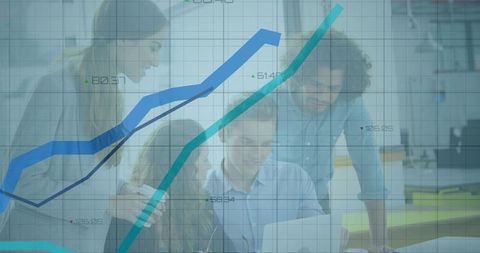 Team collaborating on data strategy in modern office