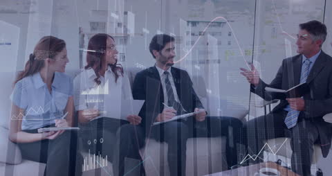 Digital Interface with Colleagues Discussing Business Strategies