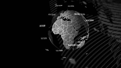 Digital Globe with Data Streams in Futuristic Style