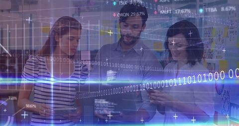 Diverse Team Collaborating on Technology and Data Analysis - Download Free Stock Images Pikwizard.com