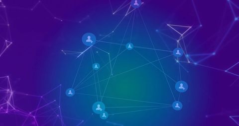 Digital Network Connections on Blue Abstract Background - Download Free Stock Images Pikwizard.com