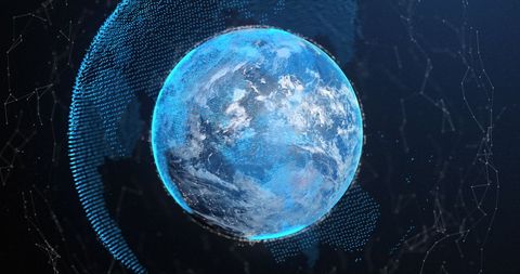 Visually Striking Digital Earth with Futuristic Network Connections - Download Free Stock Images Pikwizard.com