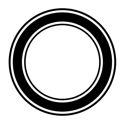 Minimalistic solid black circle on transparent background