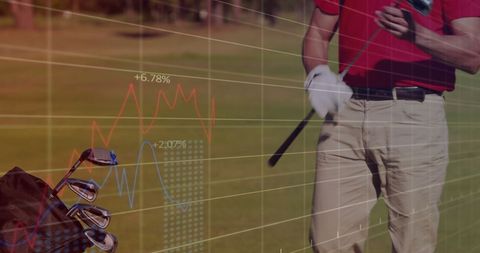 Digital Data Overlay with Golfer on Green Course Illustrating Sport Analytics - Download Free Stock Images Pikwizard.com