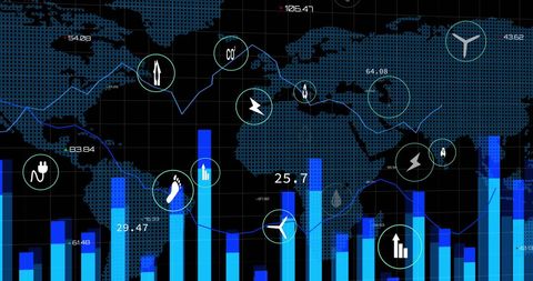 Digital Network of Eco-Friendly Icons Overlaying World Map - Download Free Stock Images Pikwizard.com