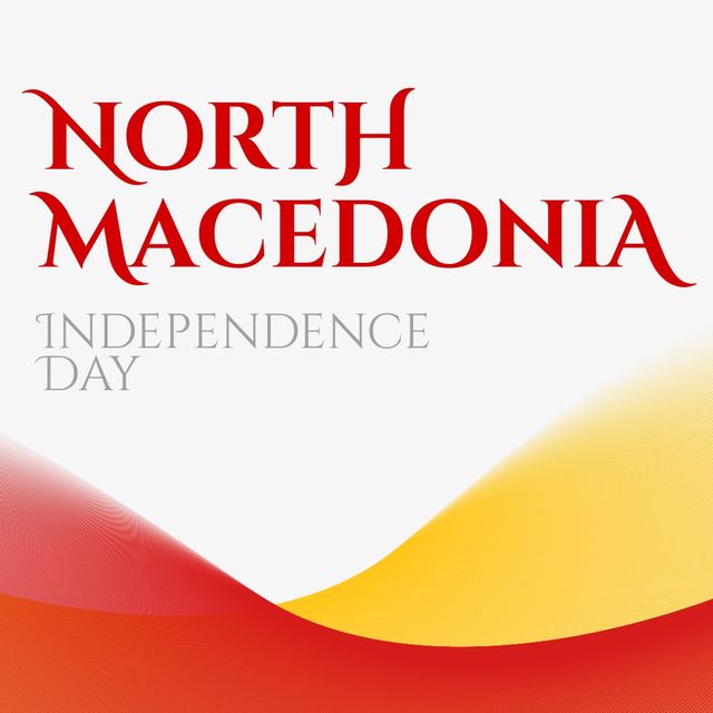 North Macedonia Independence Day Celebration Banner with Red and Yellow Design - Download Free Stock Templates Pikwizard.com