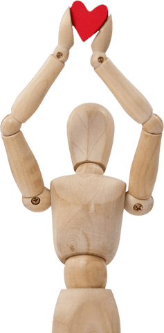 transparent wooden mannequin holding red heart high - Download Free Stock Videos Pikwizard.com